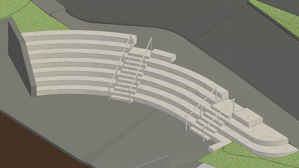 Artist impression of the seating area outside the new entrance