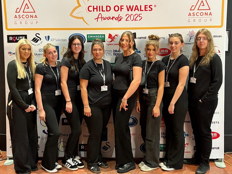 Travel and Tourism students at the Child of Wales Awards