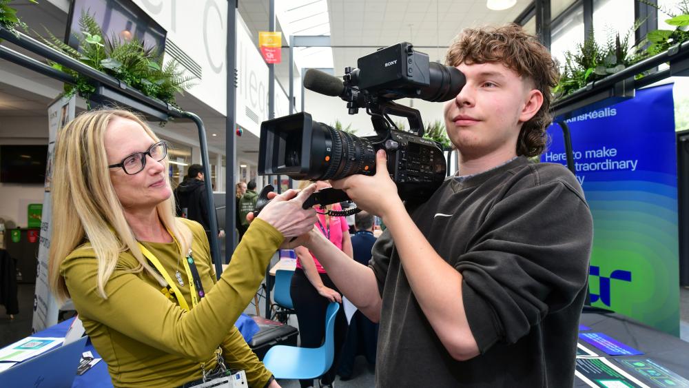Sony showcasing creative careers at the Gower College Swansea Apprenticeship Fair.