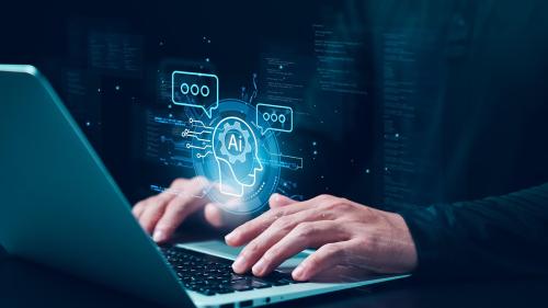 Person typing on a laptop