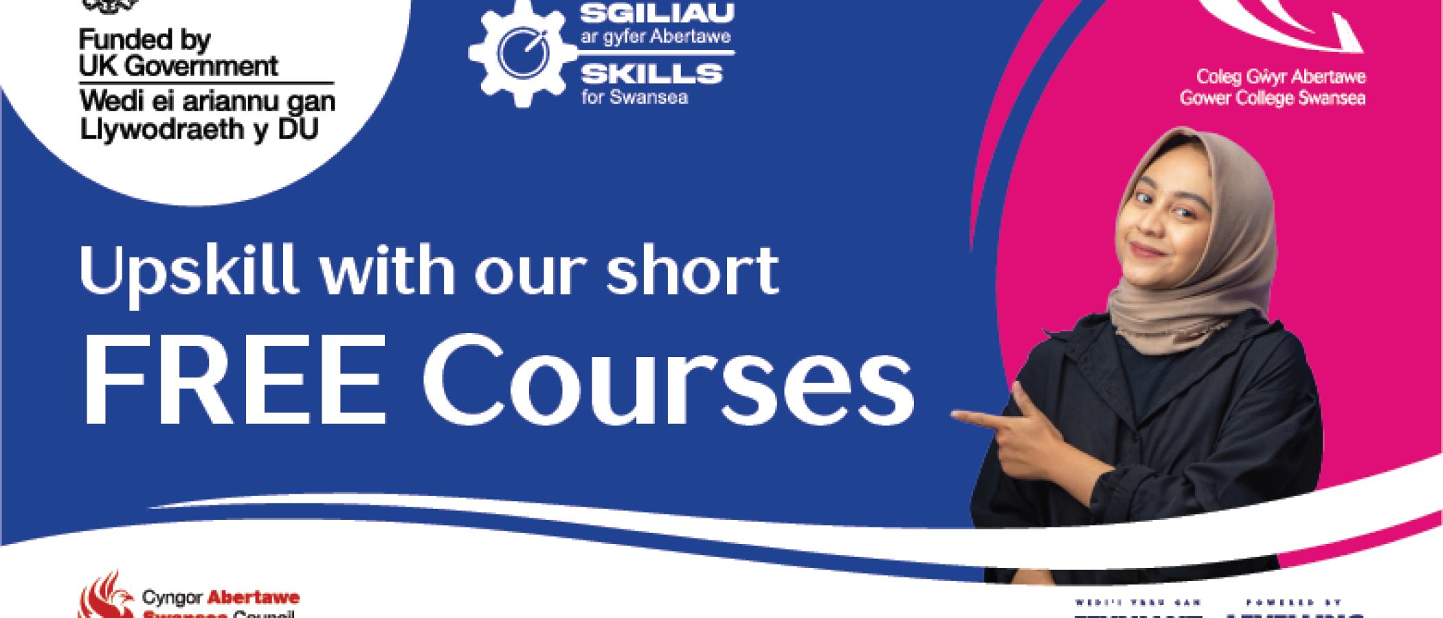 Promotional image - Upskill with our short FREE Courses