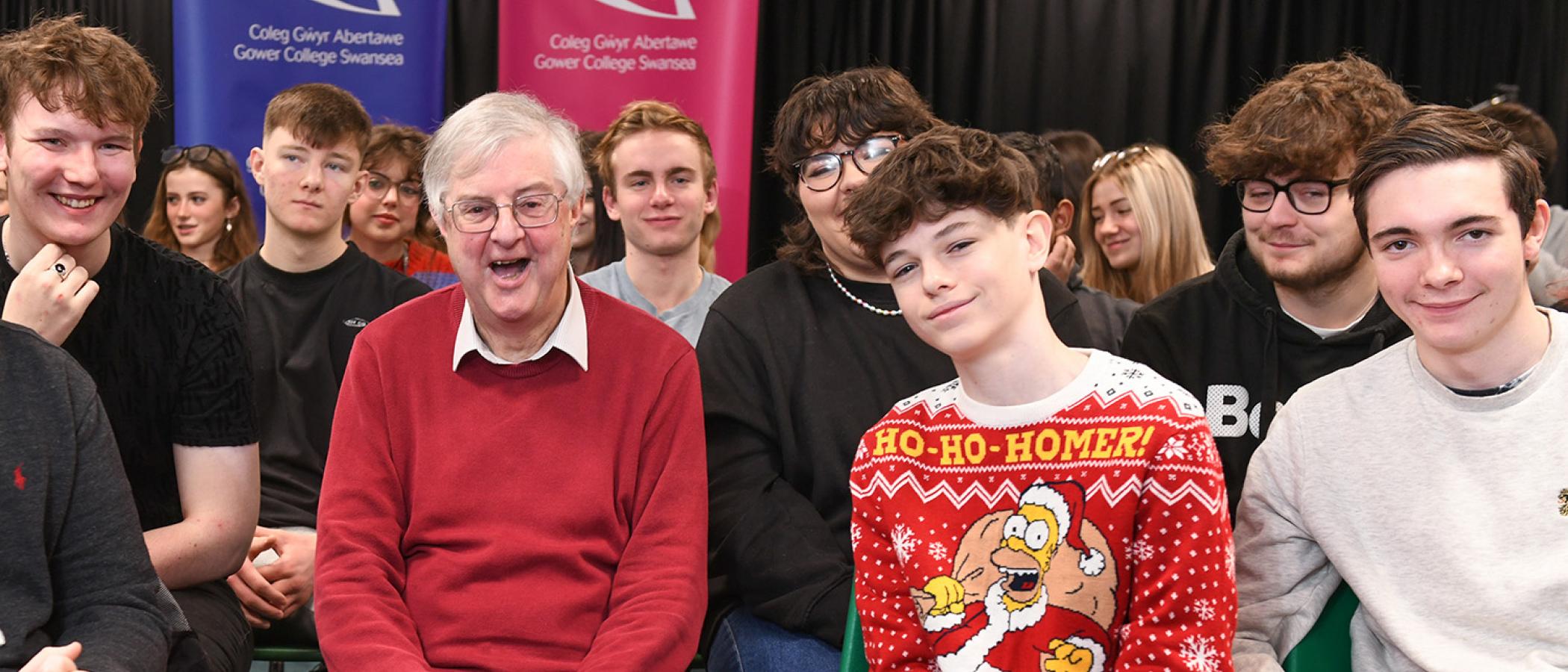 Mark Drakeford and Students