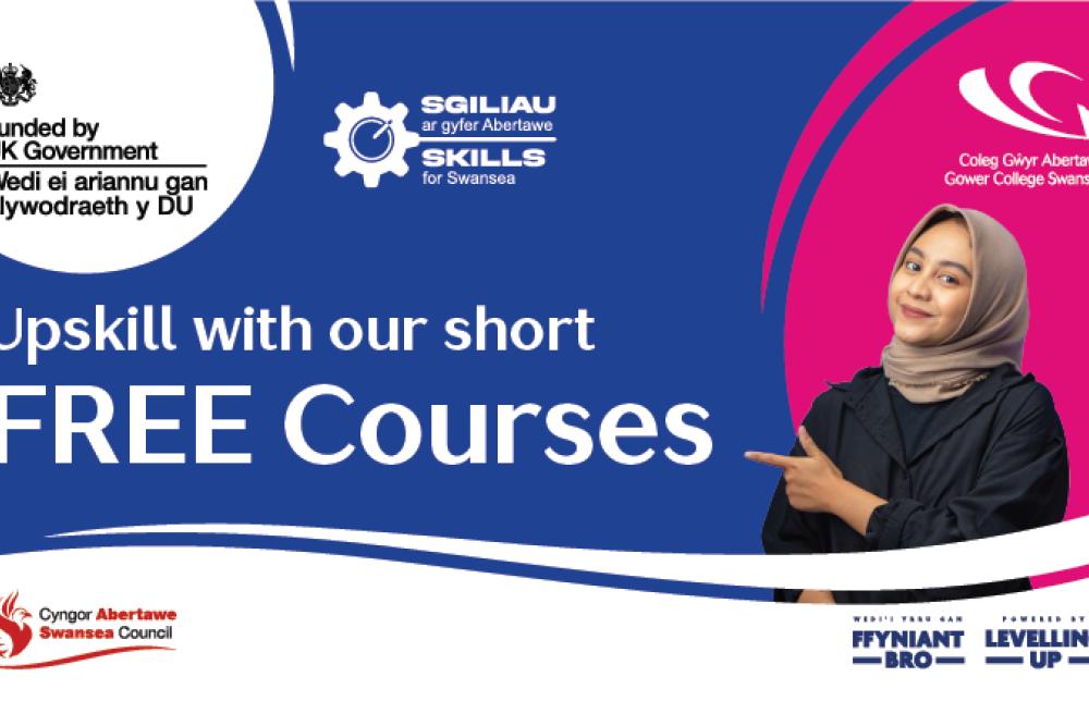 Promotional image - Upskill with our short FREE Courses