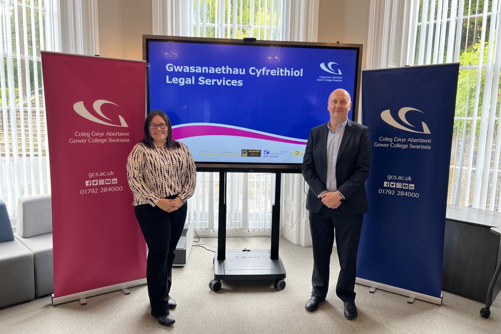 Learning Area Manager Darren Fountain and guest speaker Carly Stevens are pictured at the event. 