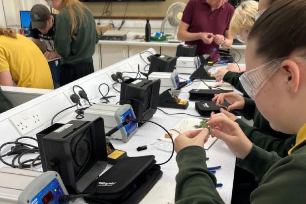 Students taking parking Electrical Engineering 