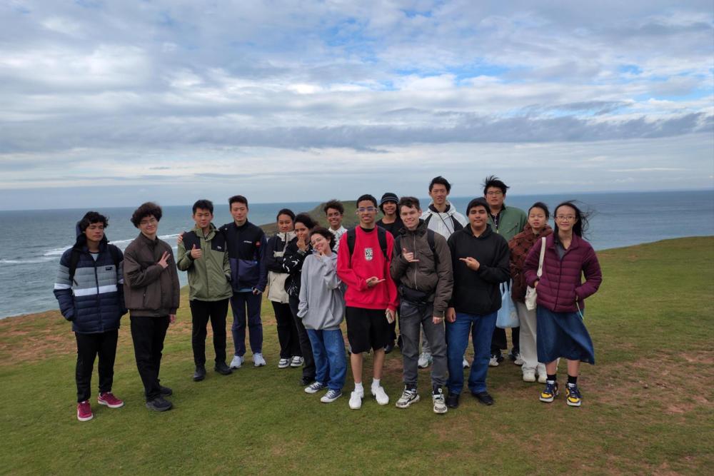 International students on a trip