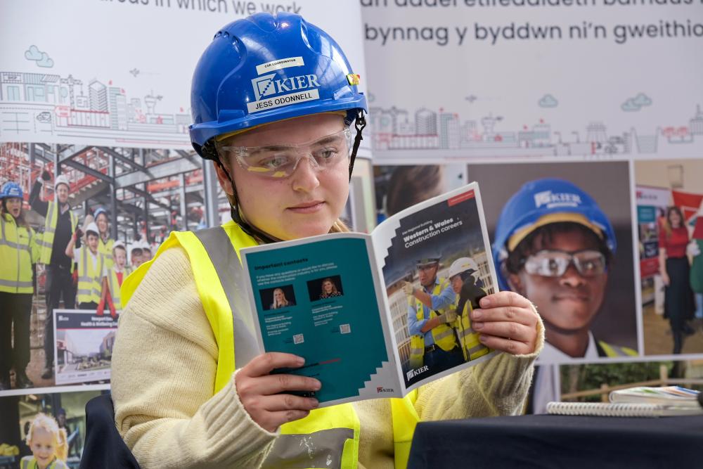 Exploring careers with Kier Construction at the Gower College Swansea Apprenticeship Fair.