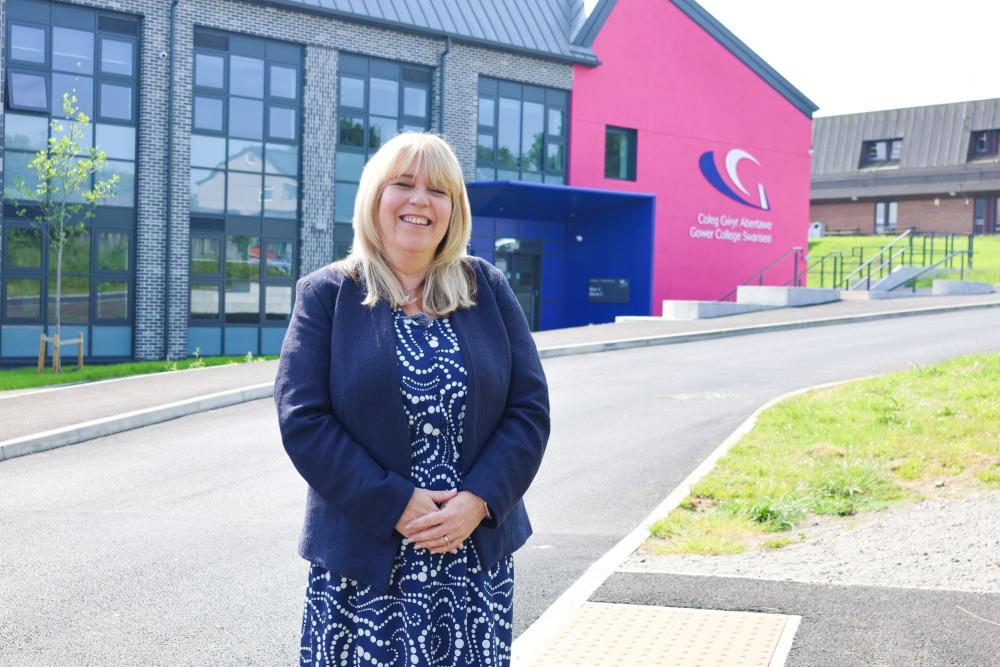 Kelly Fountain outside the new Gorseinon build