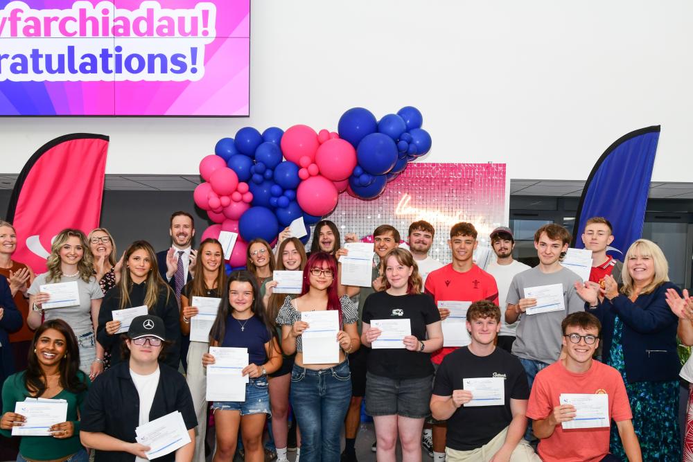 Gower College Swansea celebrates exceptional results as A Level pass rate reaches 100% for second consecutive year