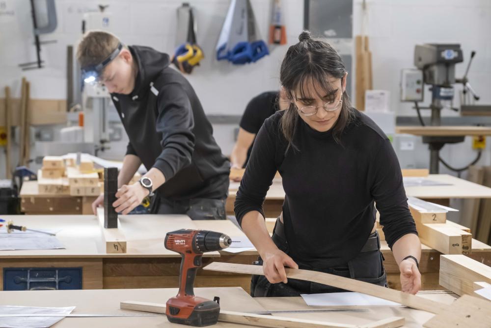 Learners in one of the carpentry competitions of the SkillBuild