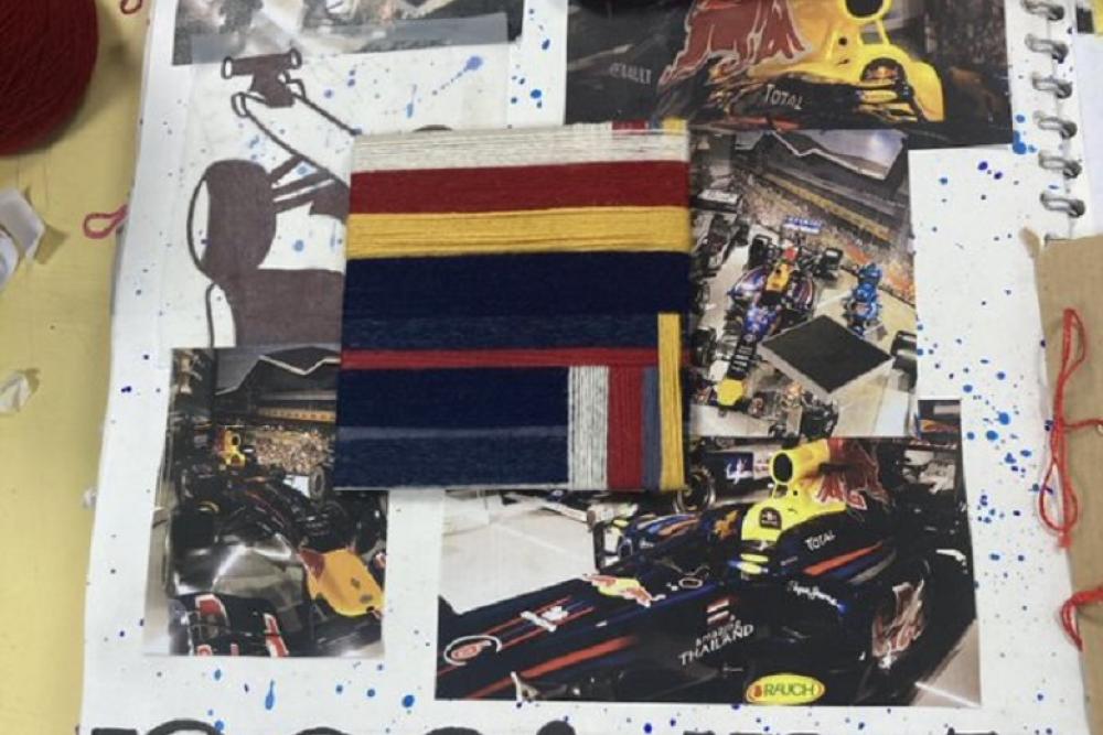 Student cutting in textiles